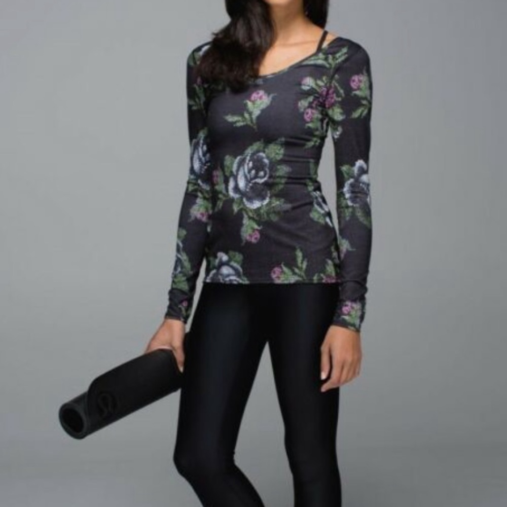 Lululemon Garden Party Long Sleeve Scoop Neck Top